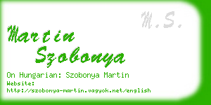 martin szobonya business card